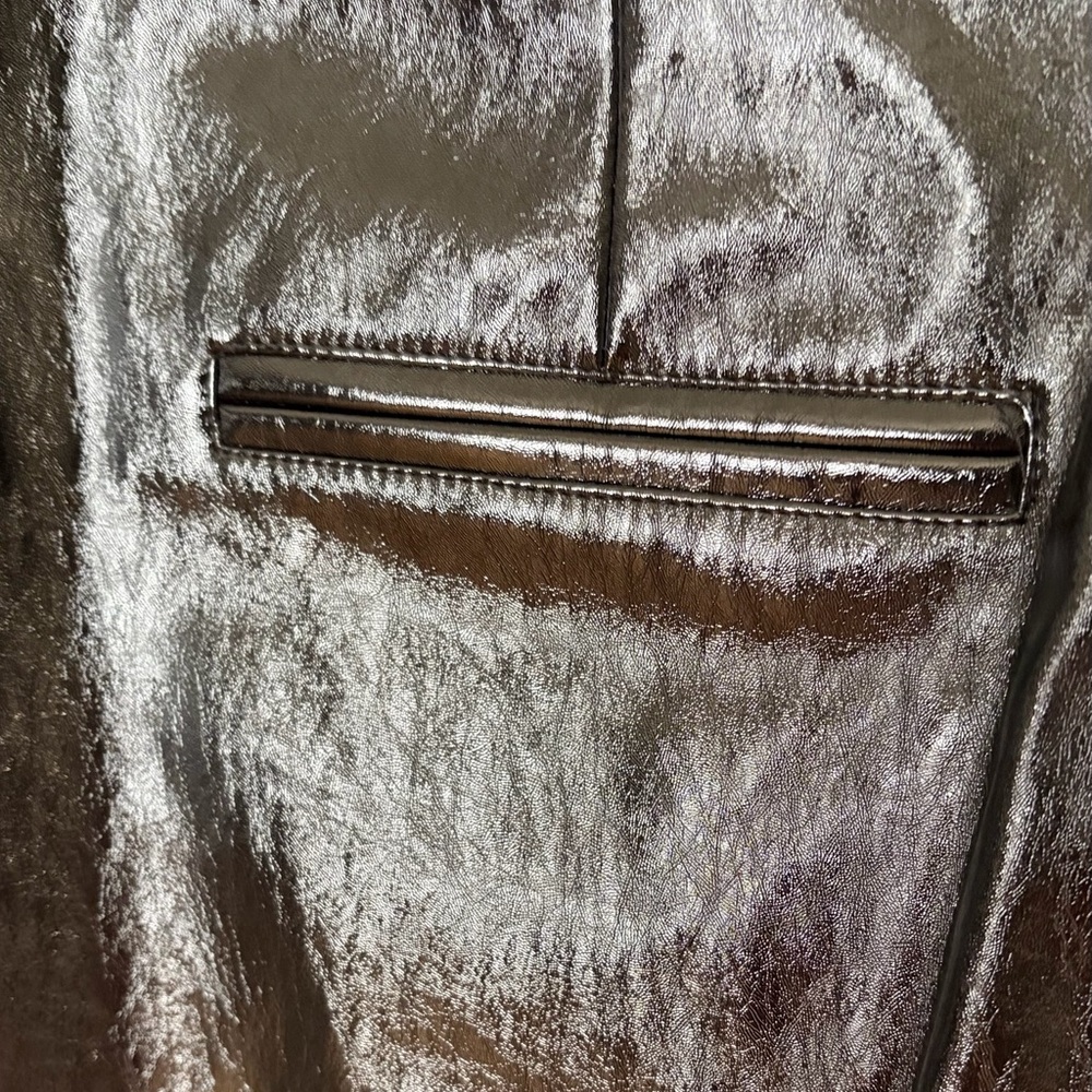 NWT 7 For All Mankind Glossy Black Faux Leather Trousers Women’s Size Medium. - Picture 10 of 13